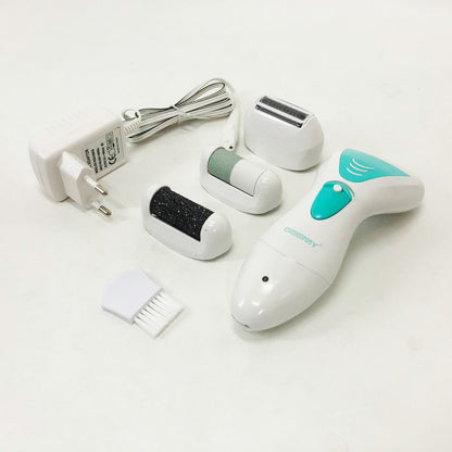 Эпилятор Gemei GM-7006 4в1 - Профеcсиональный беспроводной эпилятор бритва с насадками триммер + пемза