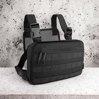Тактична сумка нагрудна з Cordura 1000D, чоловіче розвантаження чорна