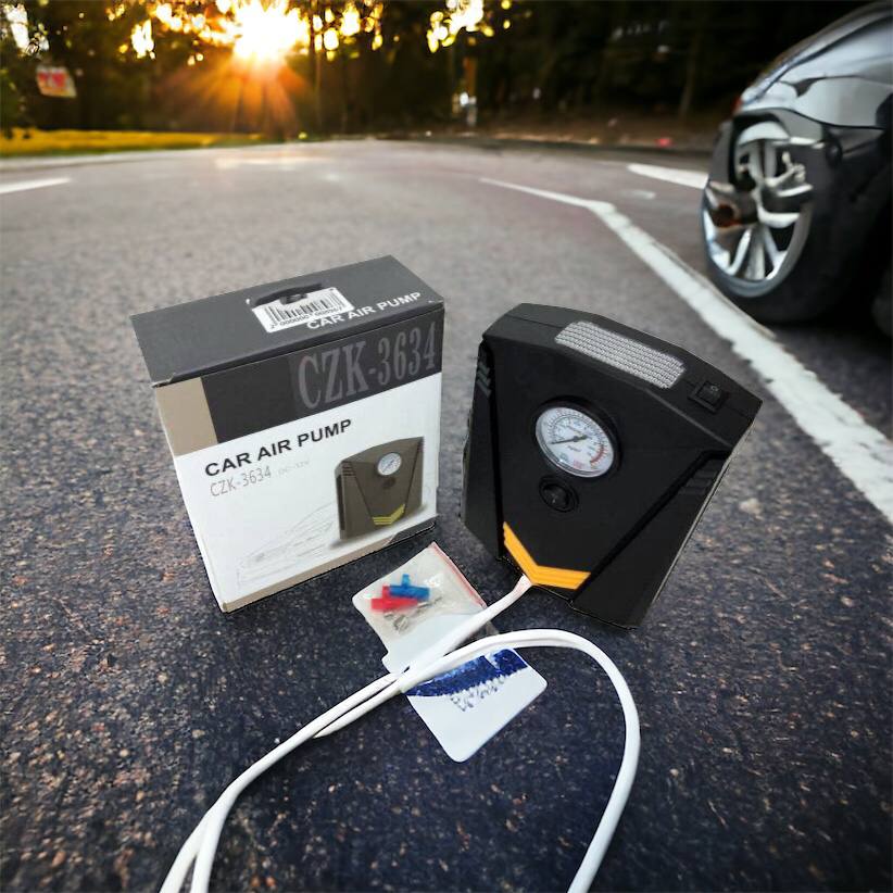 Автомобильный компрессор 12V насос с фонариком, мощный насос для колес автомобиля от прикуривателя