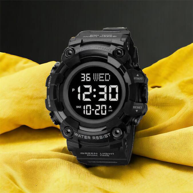 Годинник наручний чоловічий SKMEI 1968BKBK BLACK-BLACK, водостійкий тактичний годинник. Колір: чорний