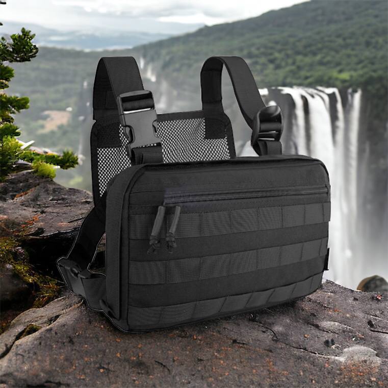 Тактична сумка нагрудна з Cordura 1000D, чоловіче розвантаження чорна