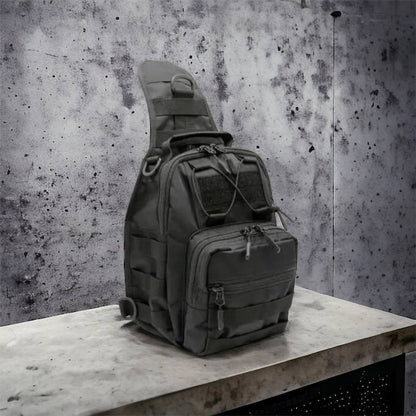 Качественная тактическая сумка, укрепленная мужская сумка рюкзак тактическая слинг. Цвет: черный