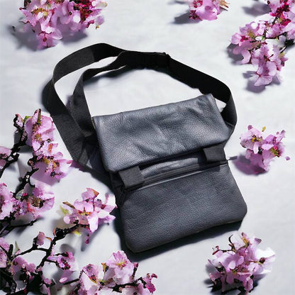 Тактична шкіряна сумка з кобурою, чоловічий месенджер, барсетка - чорний слінг, чоловіча сумка через плече