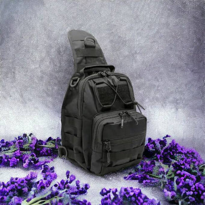 Качественная тактическая сумка, укрепленная мужская сумка рюкзак тактическая слинг. Цвет: черный