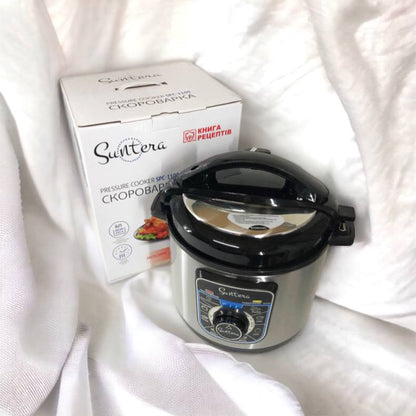 Мультиварка-скороварка SUNTERA SPC-1100 1000 Вт, пароварка для кухни бытовая, антипригарные рисоварки