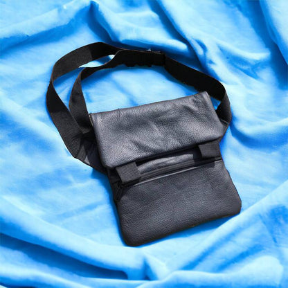 Тактична шкіряна сумка з кобурою, чоловічий месенджер, барсетка - чорний слінг, чоловіча сумка через плече