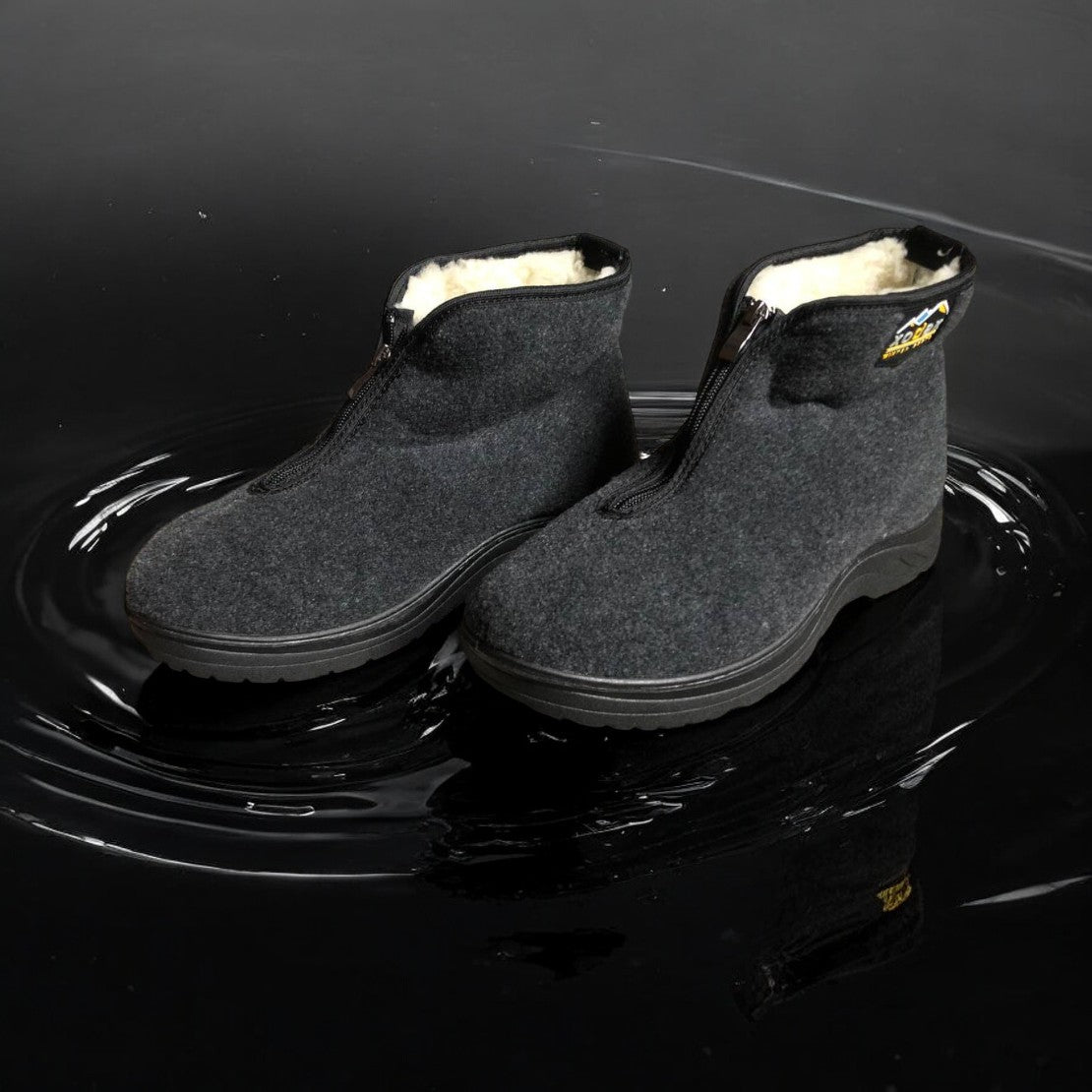 Черевики чоловічі утеплені на застібці 41 розмір, повстяні бурки, домашні чоловічі валянки. Колір: сірий