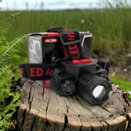 Фонарь налобный Bailong BL-1805 COB XPE аккумуляторный, фонарь на голову для рыбалки, надежный налобный