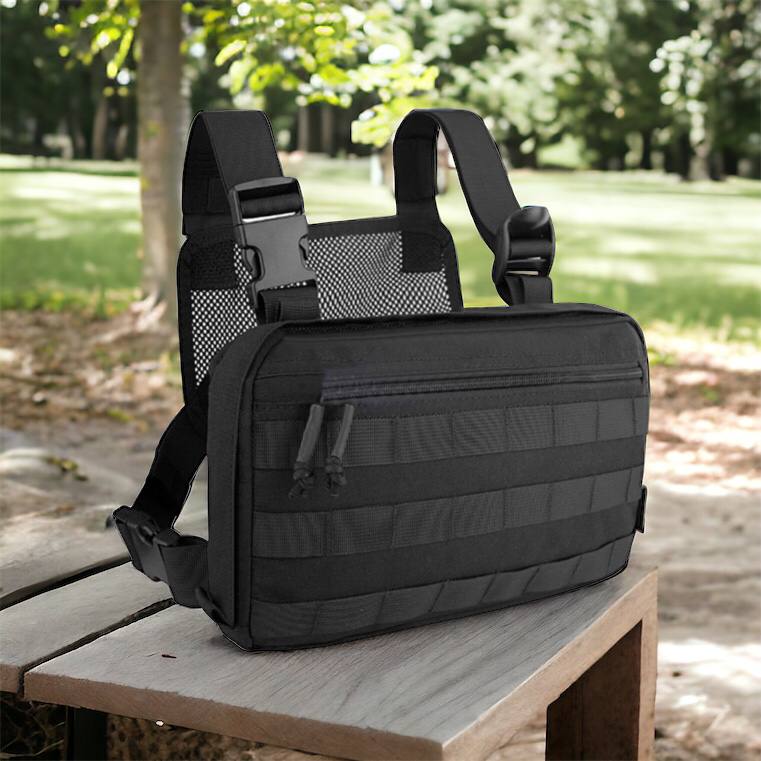 Тактична сумка нагрудна з Cordura 1000D, чоловіче розвантаження чорна