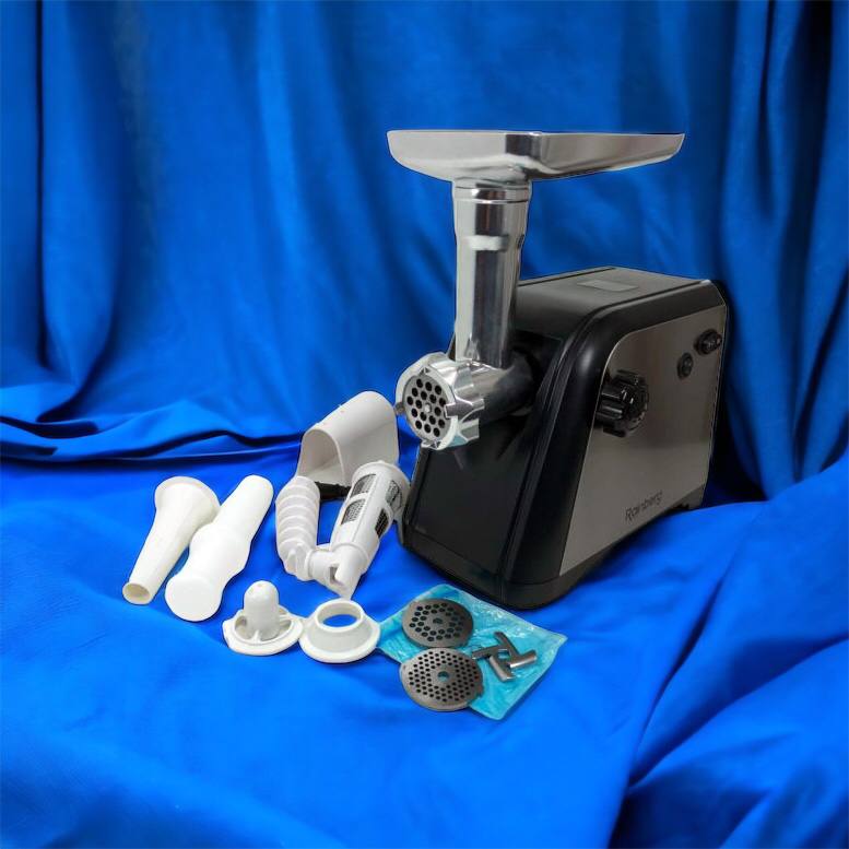 Мясорубка Rainberg RB-672 3000W электрическая с реверсом и соковыжималкой, мясорубка электрическая металл