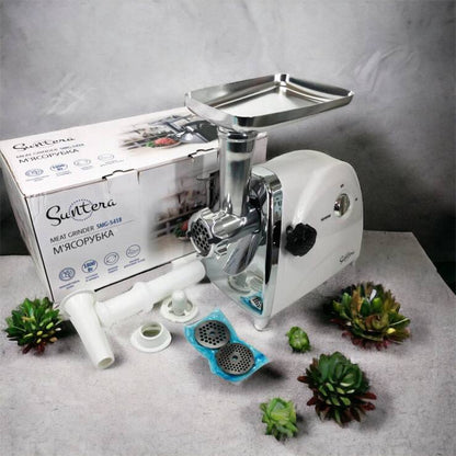 Мясорубка Suntera SMG-5418W, электромясорубка для дома, мясорубка с металлическим редуктором
