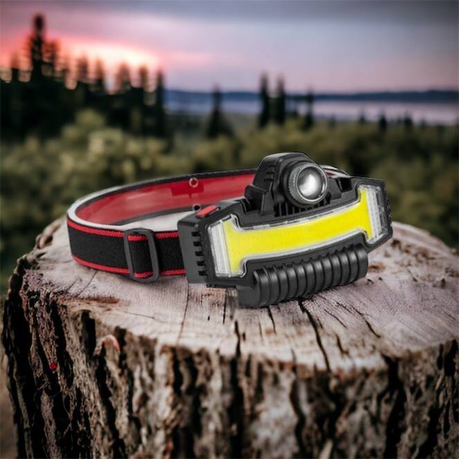 Налобный фонарик Bailong BL-W685-LTS+COB+RGB, 5 режимов, водостойкий, ударостойкий, USB кабель Type-c