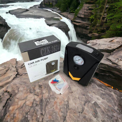Автомобильный компрессор 12V насос с фонариком, мощный насос для колес автомобиля от прикуривателя
