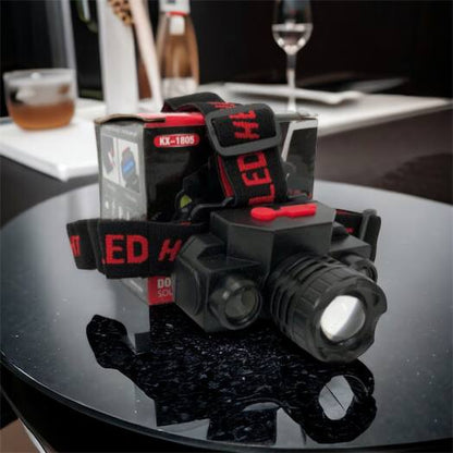 Фонарь налобный Bailong BL-1805 COB XPE аккумуляторный, фонарь на голову для рыбалки, надежный налобный