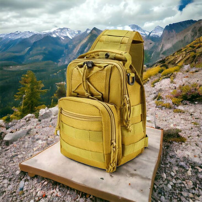 Качественная тактическая сумка, укрепленная мужская сумка рюкзак тактическая слинг. Цвет: койот