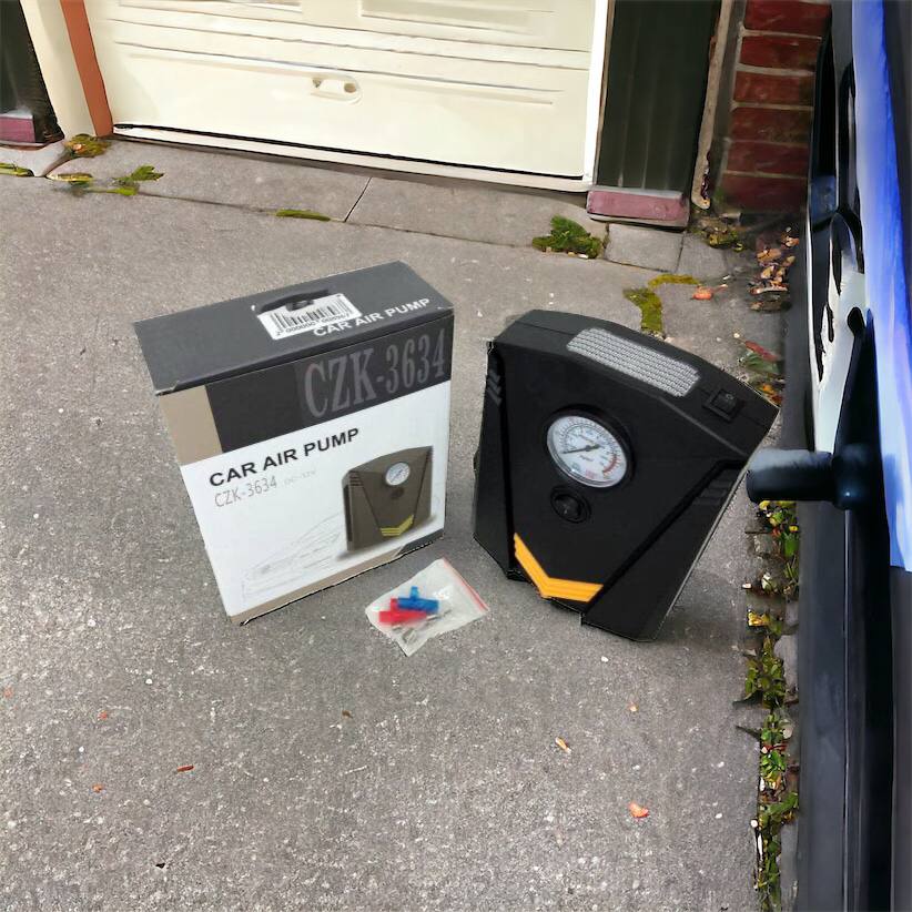 Автомобильный компрессор 12V насос с фонариком, мощный насос для колес автомобиля от прикуривателя