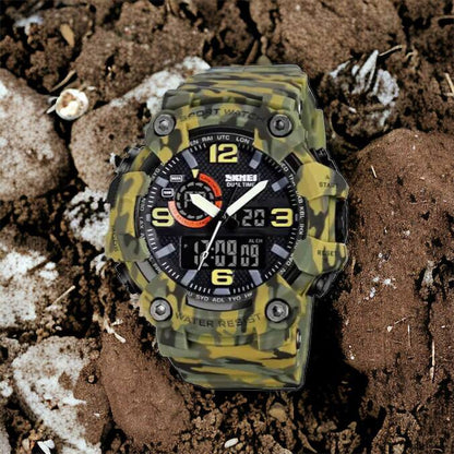 Часы наручные мужские SKMEI 1520CMGN CAMO GREEN, часы военные мужские, для военнослужащих. Цвет: камуфляж