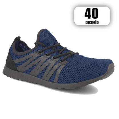 Кроссовки лето сетка мужские 40 размер | Текстильные кроссовки сеткой | Модель 41373. Цвет: синий