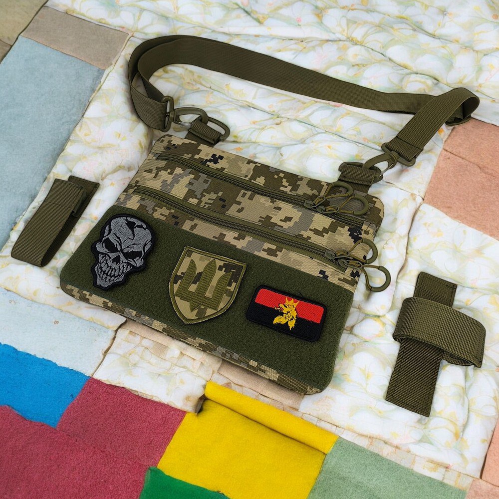 Сумка-кобура піксель камуфляж, тактична чоловіча сумка з тканини кордури AOR-1