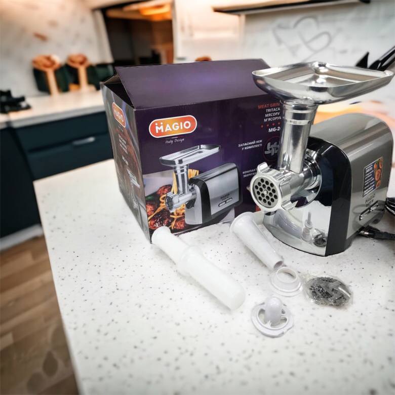 Мясорубка Magio MG-269, 2400 W, мясорубка электрическая металл, мясорубка с металлическим редуктором