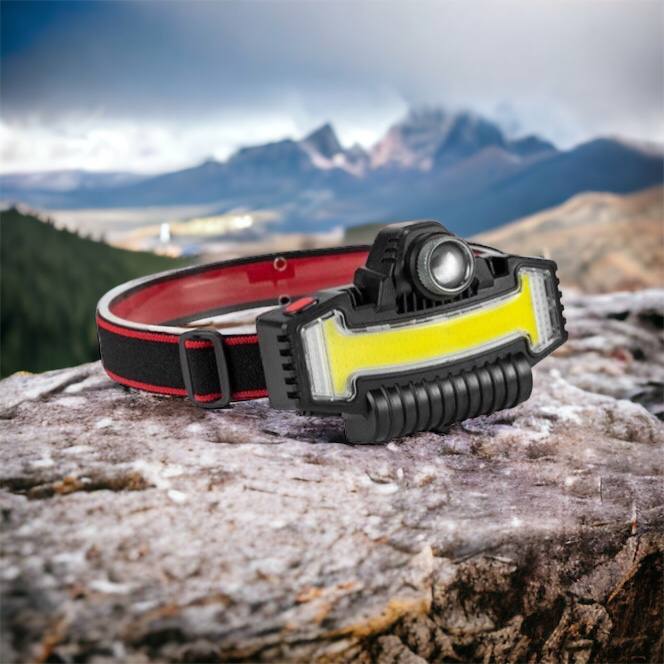 Налобный фонарик Bailong BL-W685-LTS+COB+RGB, 5 режимов, водостойкий, ударостойкий, USB кабель Type-c