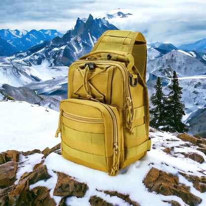 Качественная тактическая сумка, укрепленная мужская сумка рюкзак тактическая слинг. Цвет: койот