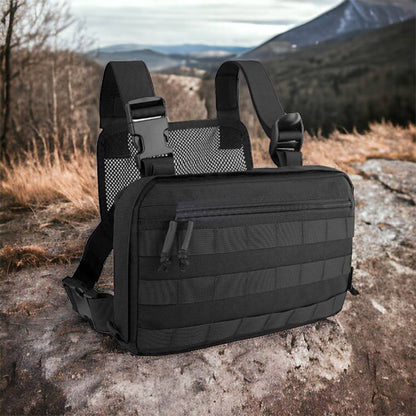 Тактична сумка нагрудна з Cordura 1000D, чоловіче розвантаження чорна