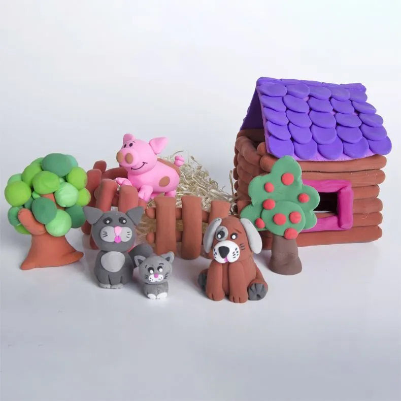 Легкий воздушный пластилин 24 цвета для лепки с инструментами набор для творчества художественный