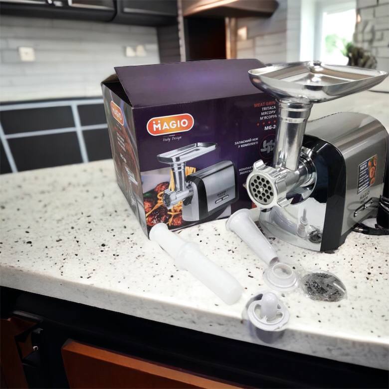 Мясорубка Magio MG-269, 2400 W, мясорубка электрическая металл, мясорубка с металлическим редуктором