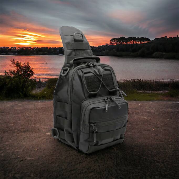 Качественная тактическая сумка, укрепленная мужская сумка рюкзак тактическая слинг. Цвет: черный