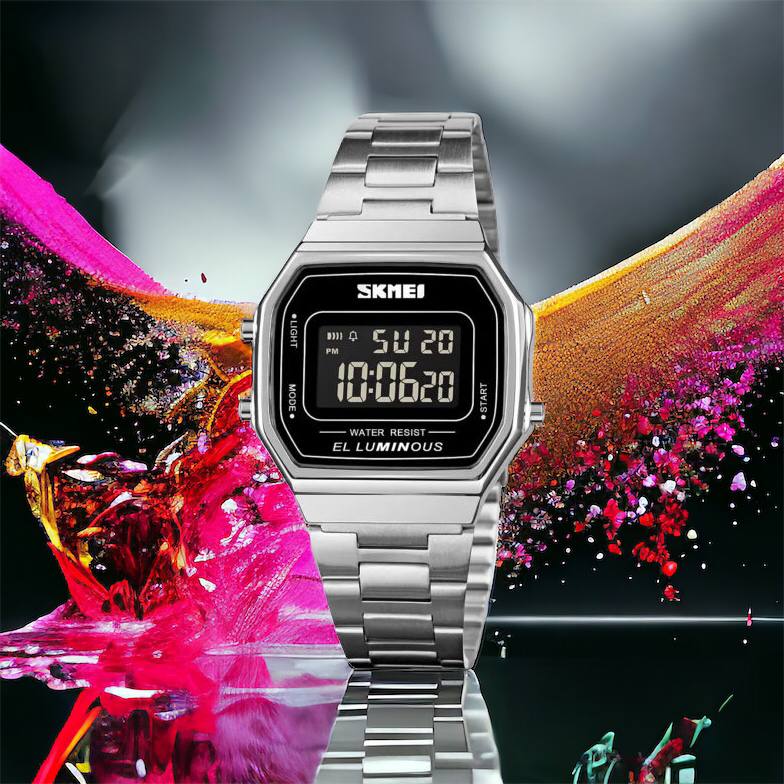 Часы наручные мужские SKMEI 1647SI, армейские часы противоударные, модные мужские часы