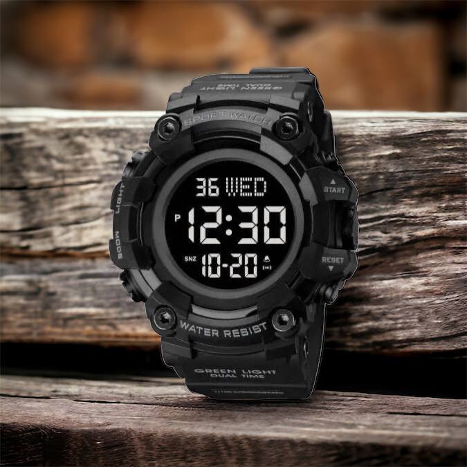 Годинник наручний чоловічий SKMEI 1968BKBK BLACK-BLACK, водостійкий тактичний годинник. Колір: чорний