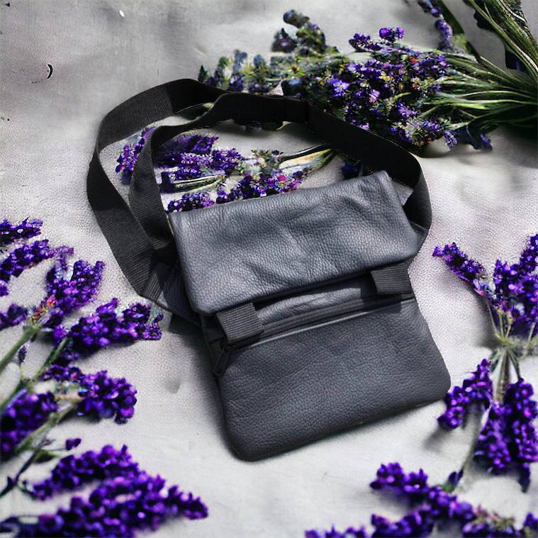 Тактична шкіряна сумка з кобурою, чоловічий месенджер, барсетка - чорний слінг, чоловіча сумка через плече