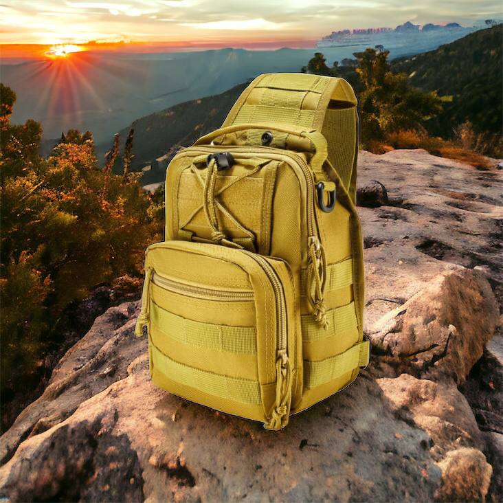 Качественная тактическая сумка, укрепленная мужская сумка рюкзак тактическая слинг. Цвет: койот