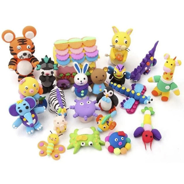 Легкий воздушный пластилин 24 цвета для лепки с инструментами набор для творчества художественный