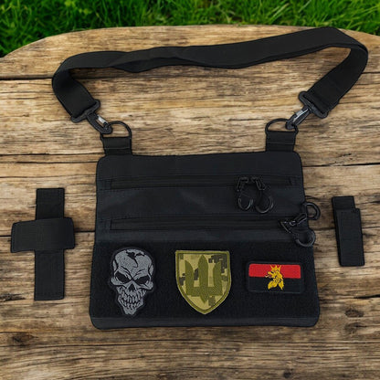 Сумка тактична чорна для прихованого носіння з кобурою, чоловічий месенджер із кордури