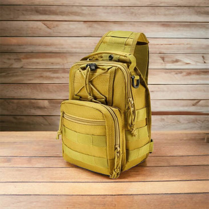 Качественная тактическая сумка, укрепленная мужская сумка рюкзак тактическая слинг. Цвет: койот