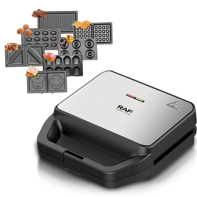 Мультимейкер RAF R.552 – 7 в 1: вафельница, гриль, сэндвичница, пончики, орешки, кексы, печенье, 800 Вт