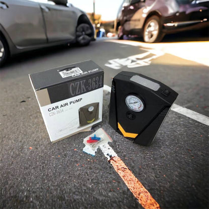 Автомобильный компрессор 12V насос с фонариком, мощный насос для колес автомобиля от прикуривателя
