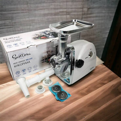 Мясорубка Suntera SMG-5418W, электромясорубка для дома, мясорубка с металлическим редуктором