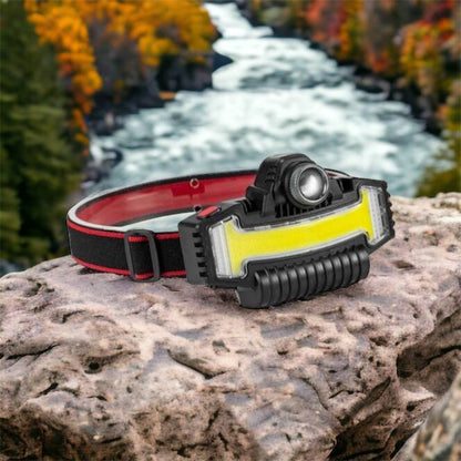 Налобный фонарик Bailong BL-W685-LTS+COB+RGB, 5 режимов, водостойкий, ударостойкий, USB кабель Type-c