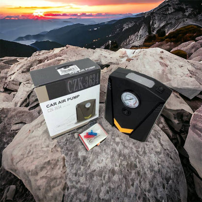 Автомобильный компрессор 12V насос с фонариком, мощный насос для колес автомобиля от прикуривателя