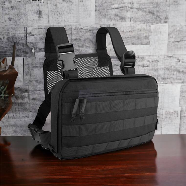 Тактична сумка нагрудна з Cordura 1000D, чоловіче розвантаження чорна