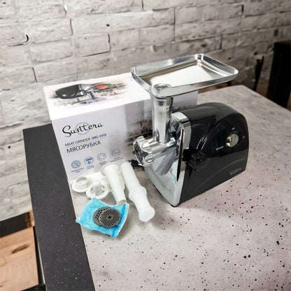 Мясорубка Suntera SMG-5418B 1800 Вт, электромясорубка для шинковки, мясорубка электрическая металл