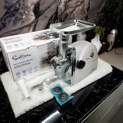 Мясорубка Suntera SMG-5418W, электромясорубка для дома, мясорубка с металлическим редуктором