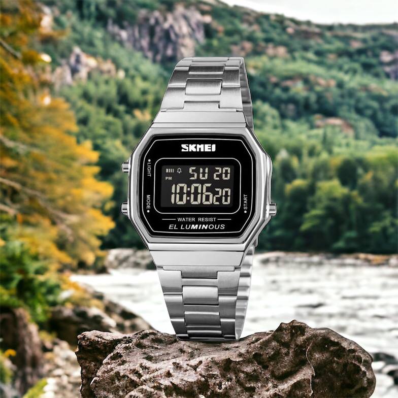 Часы наручные мужские SKMEI 1647SI, армейские часы противоударные, модные мужские часы
