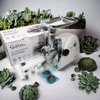 Мясорубка Suntera SMG-5418W, электромясорубка для дома, мясорубка с металлическим редуктором