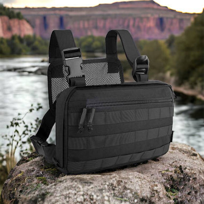 Тактична сумка нагрудна з Cordura 1000D, чоловіче розвантаження чорна