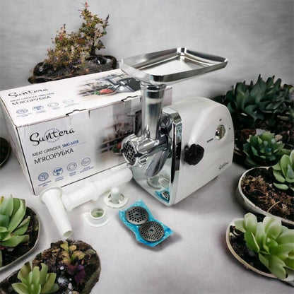Мясорубка Suntera SMG-5418W, электромясорубка для дома, мясорубка с металлическим редуктором