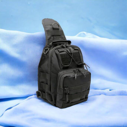 Качественная тактическая сумка, укрепленная мужская сумка рюкзак тактическая слинг. Цвет: черный